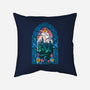Stained Glass Castle-none removable cover w insert throw pillow-daobiwan