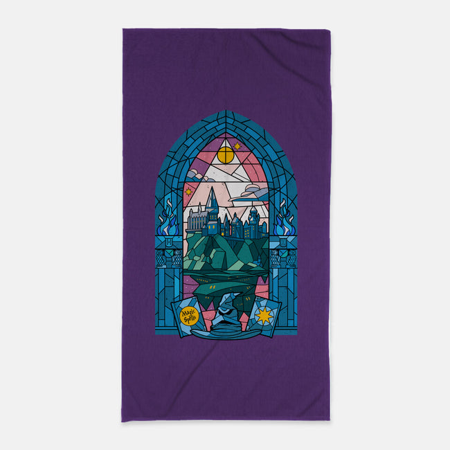 Stained Glass Castle-none beach towel-daobiwan