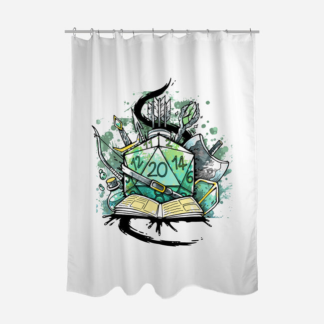 Dice Sketch-none polyester shower curtain-Vallina84