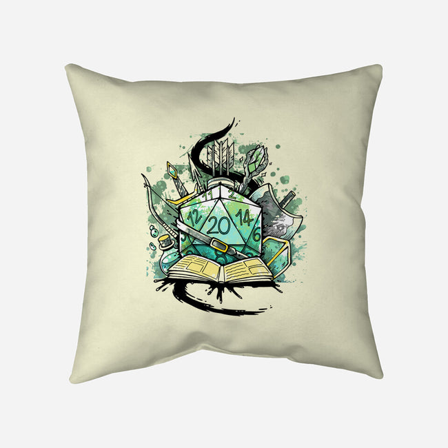 Dice Sketch-none removable cover throw pillow-Vallina84