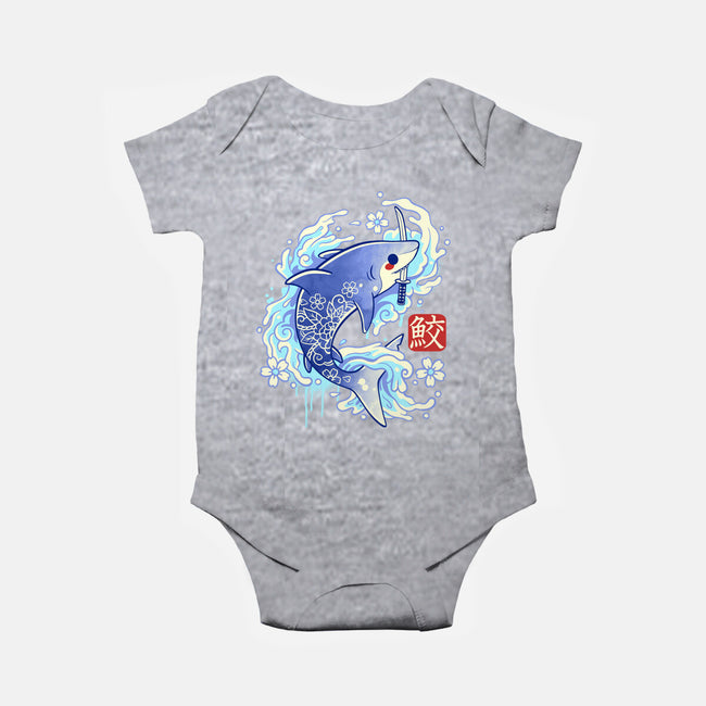 Japanese Shark Kawaii-baby basic onesie-NemiMakeit