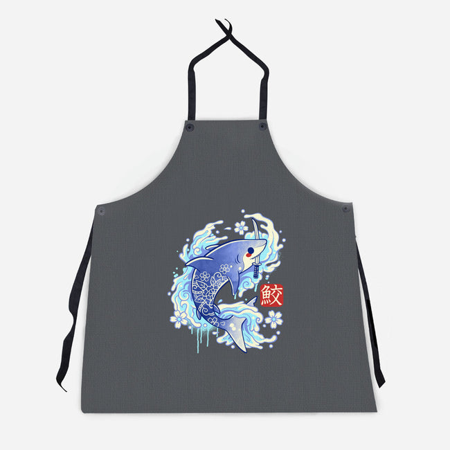 Japanese Shark Kawaii-unisex kitchen apron-NemiMakeit