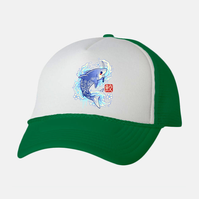 Japanese Shark Kawaii-unisex trucker hat-NemiMakeit