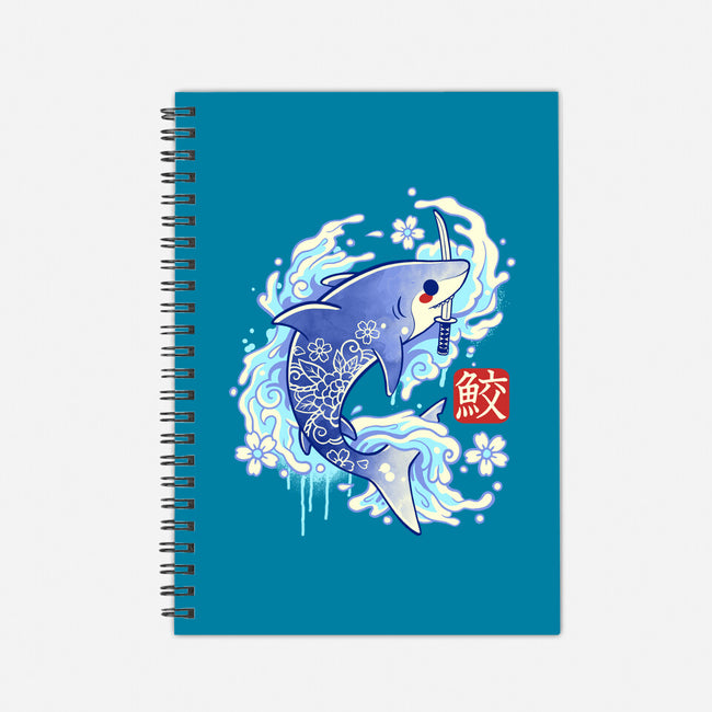 Japanese Shark Kawaii-none dot grid notebook-NemiMakeit