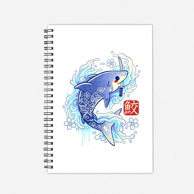 Japanese Shark Kawaii-none dot grid notebook-NemiMakeit
