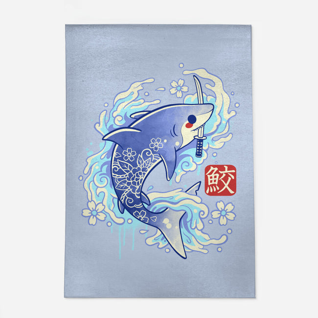 Japanese Shark Kawaii-none outdoor rug-NemiMakeit