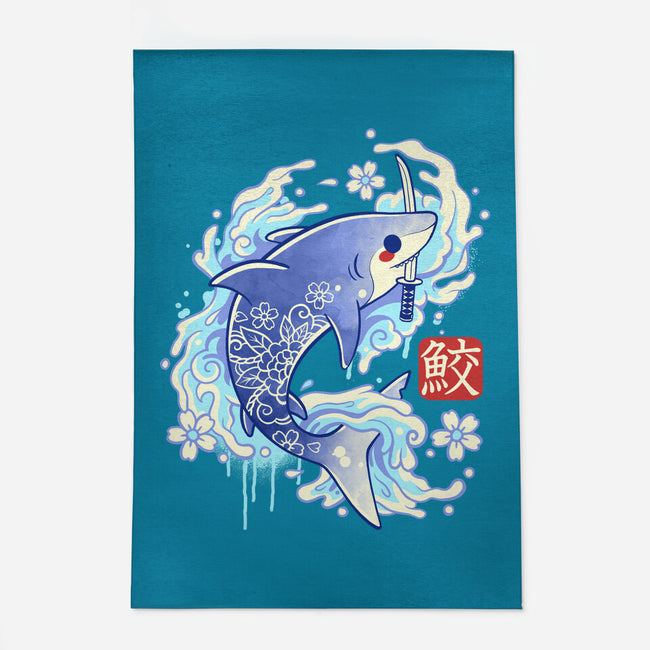 Japanese Shark Kawaii-none outdoor rug-NemiMakeit