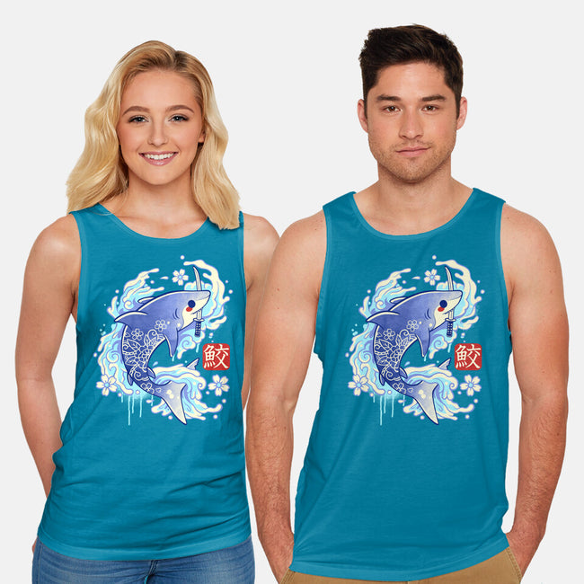 Japanese Shark Kawaii-unisex basic tank-NemiMakeit