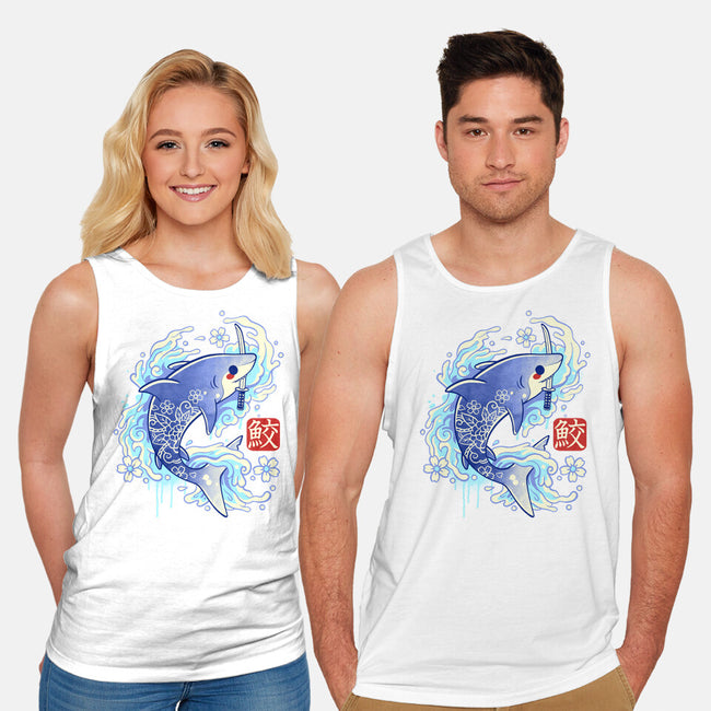 Japanese Shark Kawaii-unisex basic tank-NemiMakeit