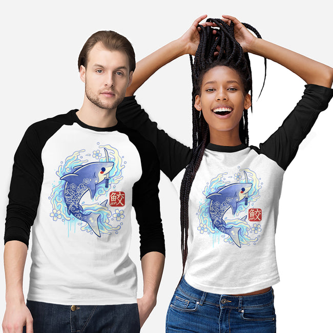 Japanese Shark Kawaii-unisex baseball tee-NemiMakeit