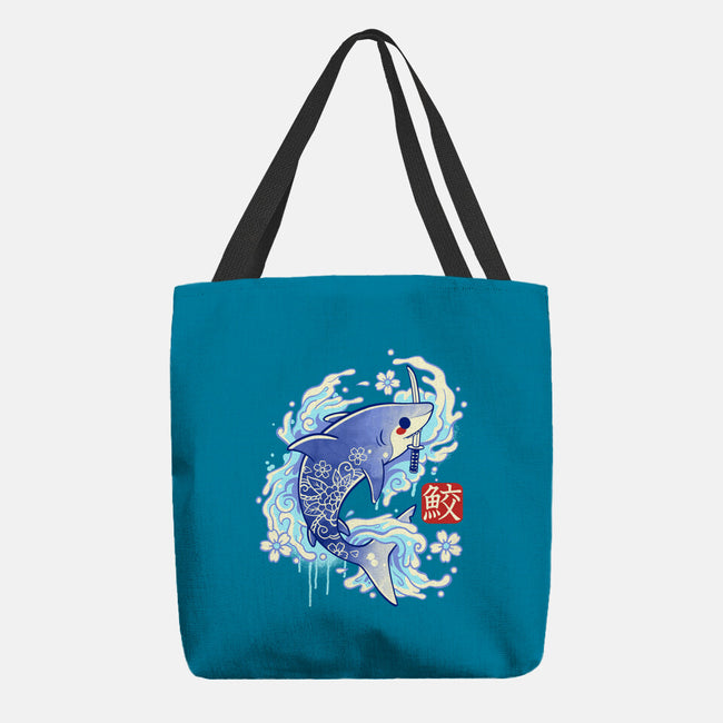 Japanese Shark Kawaii-none basic tote-NemiMakeit