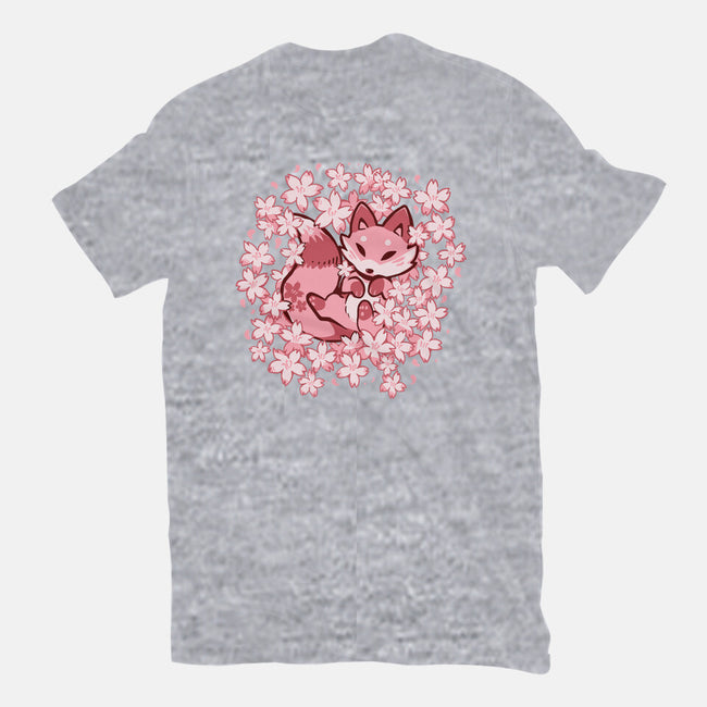Cherry Blossom Fox-womens basic tee-TechraNova