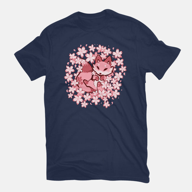 Cherry Blossom Fox-womens basic tee-TechraNova
