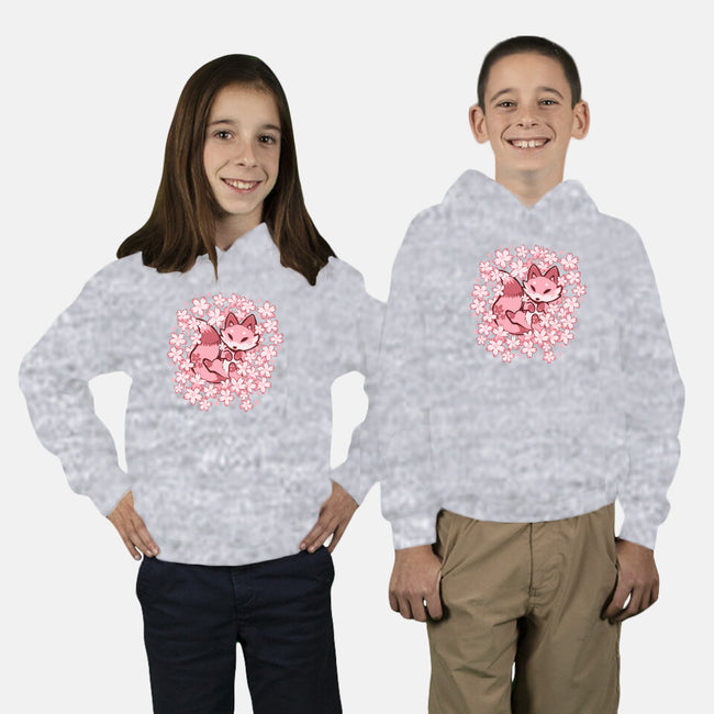 Cherry Blossom Fox-youth pullover sweatshirt-TechraNova