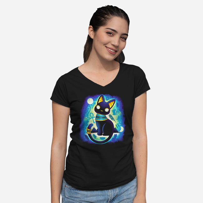 Bastet-womens v-neck tee-Vallina84