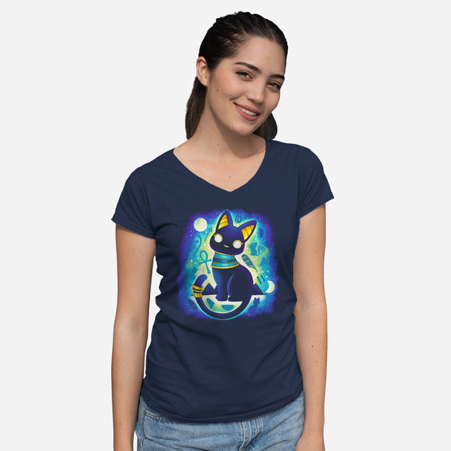 Bastet-womens v-neck tee-Vallina84