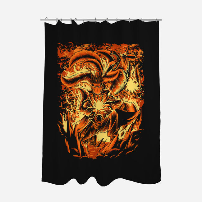 Hokage's Power-none polyester shower curtain-alanside