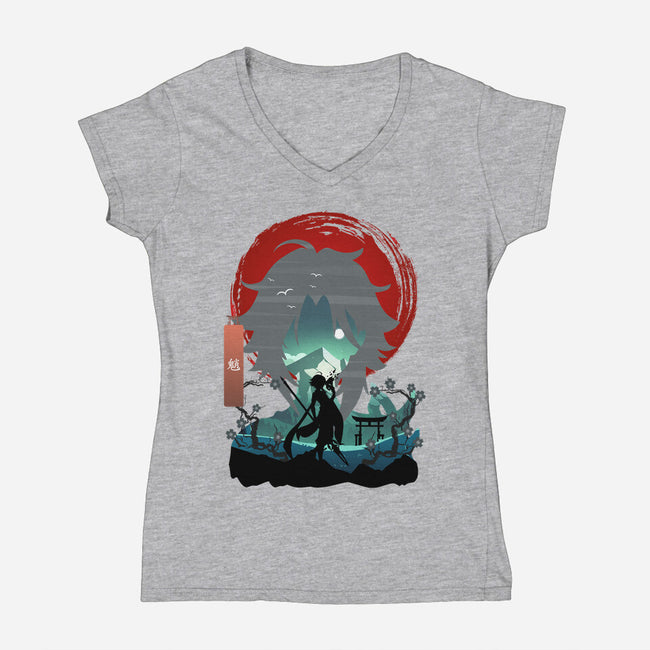 Xiao-womens v-neck tee-Vecto