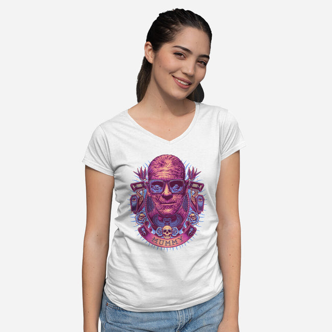 Colorful Mummy-womens v-neck tee-glitchygorilla