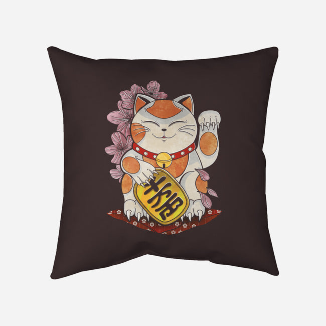 Lucky Cat-none removable cover w insert throw pillow-fanfreak1