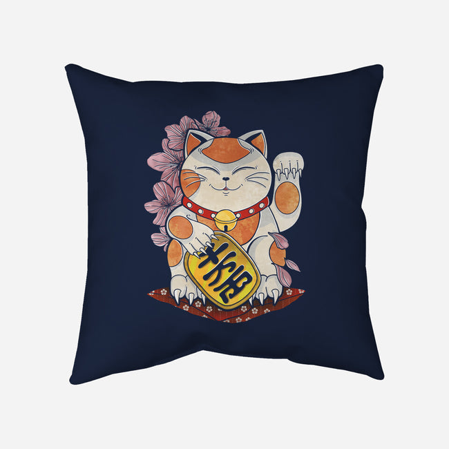 Lucky Cat-none removable cover throw pillow-fanfreak1