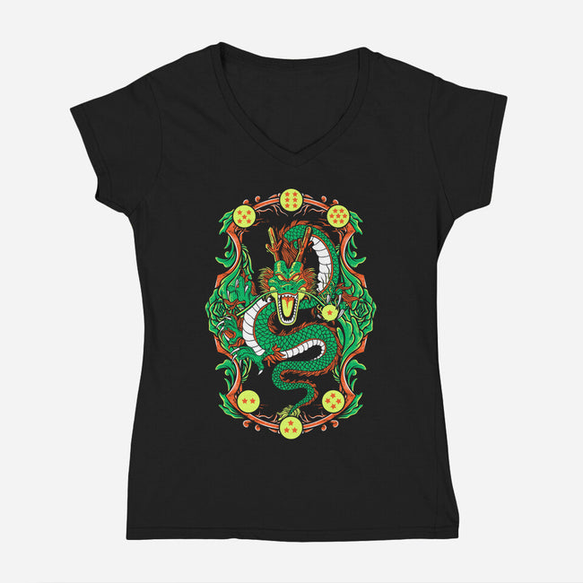 Wish Dragon-womens v-neck tee-CoD Designs