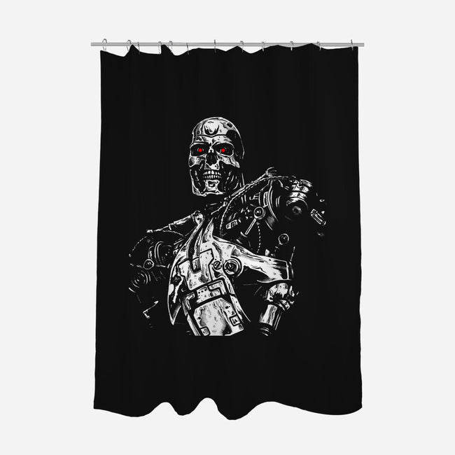 Cyborg-none polyester shower curtain-jonathan-grimm-art