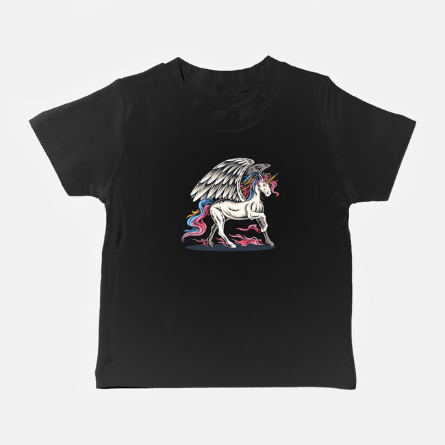 Flying Unicorn-baby basic tee-Faissal Thomas