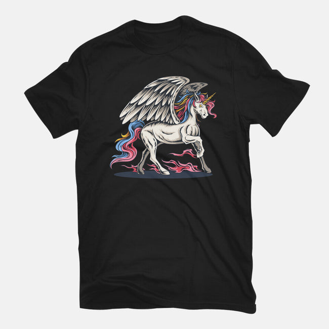 Flying Unicorn-mens basic tee-Faissal Thomas