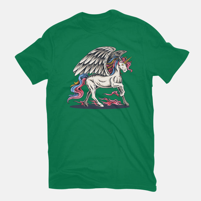 Flying Unicorn-womens basic tee-Faissal Thomas