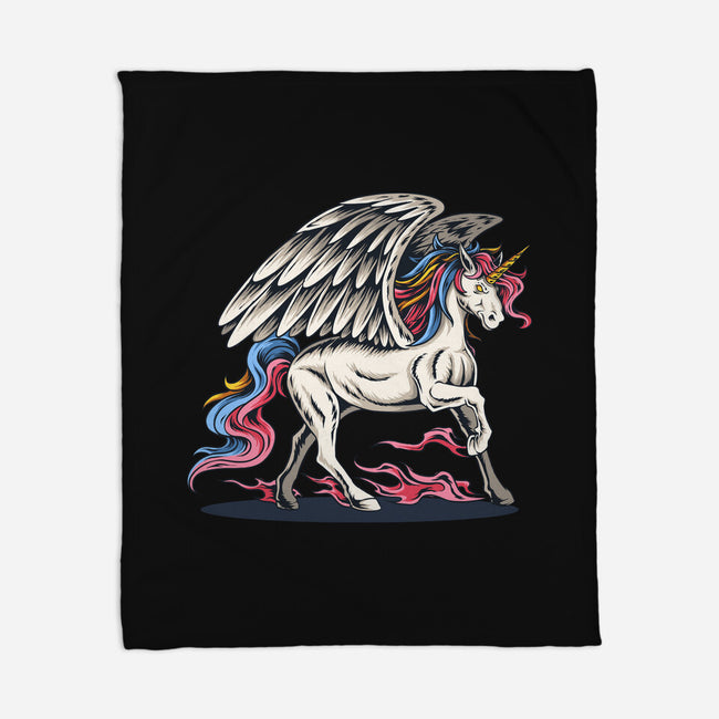 Flying Unicorn-none fleece blanket-Faissal Thomas