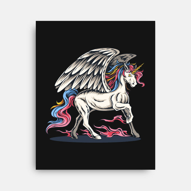 Flying Unicorn-none stretched canvas-Faissal Thomas