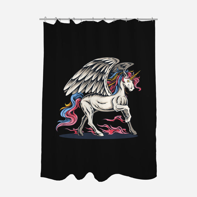 Flying Unicorn-none polyester shower curtain-Faissal Thomas
