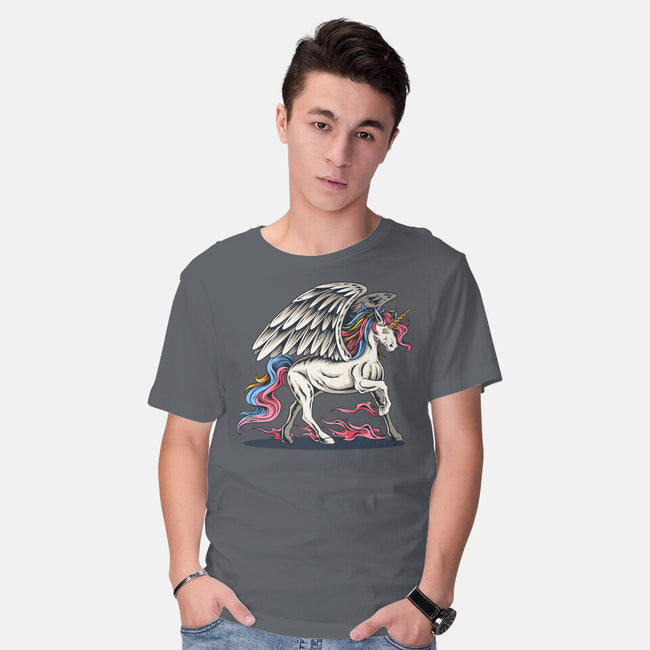 Flying Unicorn-mens basic tee-Faissal Thomas