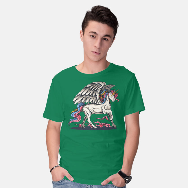 Flying Unicorn-mens basic tee-Faissal Thomas