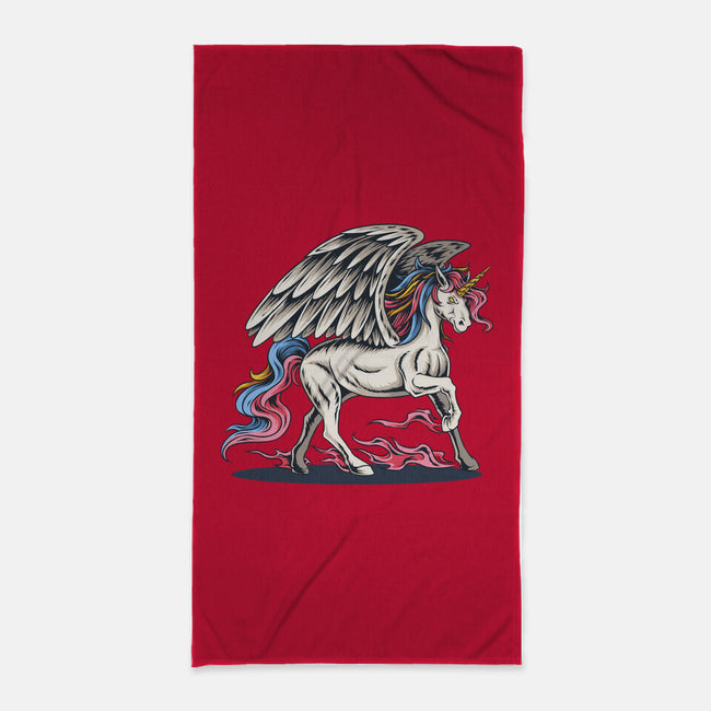 Flying Unicorn-none beach towel-Faissal Thomas