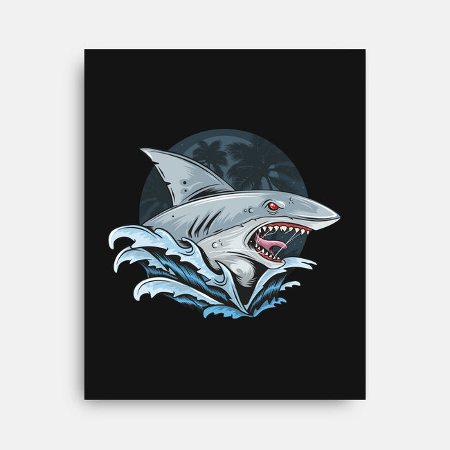 Shark Rage-none stretched canvas-Faissal Thomas