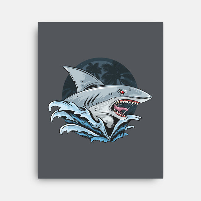 Shark Rage-none stretched canvas-Faissal Thomas