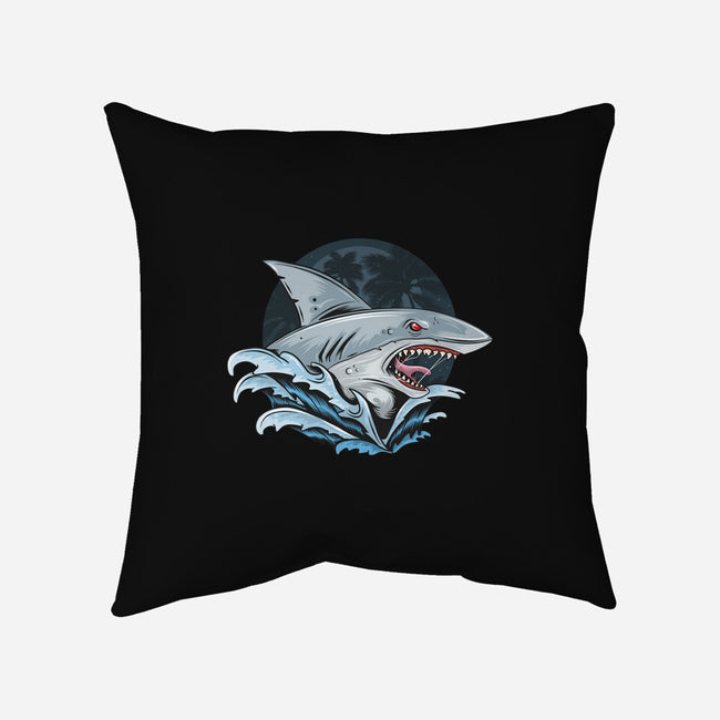 Shark Rage-none removable cover w insert throw pillow-Faissal Thomas
