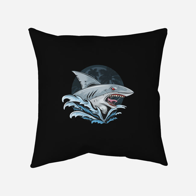 Shark Rage-none removable cover throw pillow-Faissal Thomas