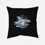 Shark Rage-none removable cover throw pillow-Faissal Thomas