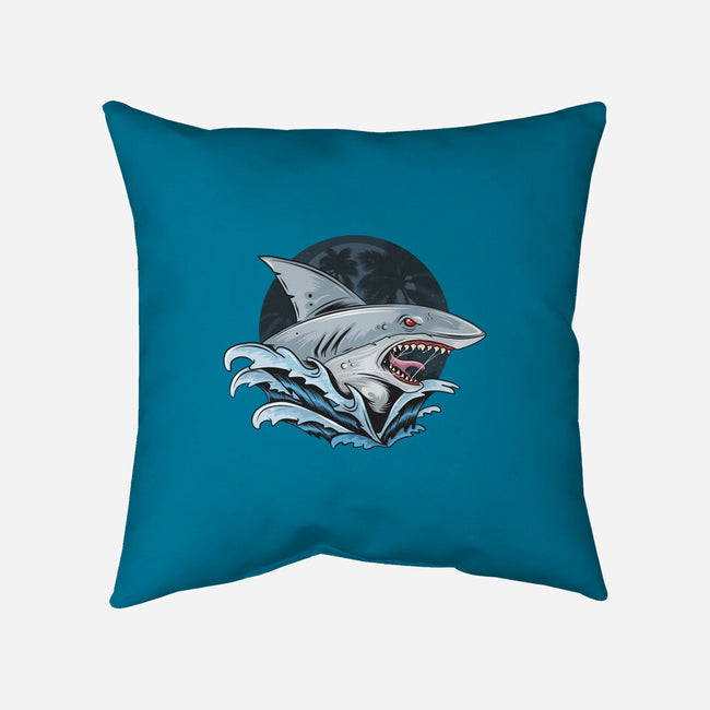 Shark Rage-none removable cover throw pillow-Faissal Thomas