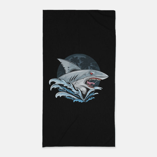 Shark Rage-none beach towel-Faissal Thomas