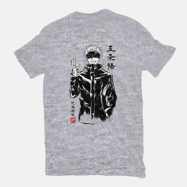 Satoru Gojo Sumi-E-womens fitted tee-DrMonekers