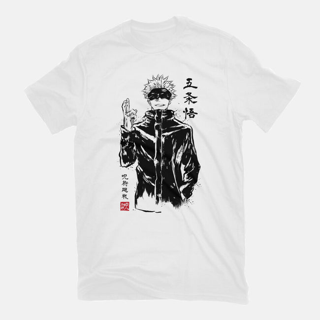 Satoru Gojo Sumi-E-womens fitted tee-DrMonekers