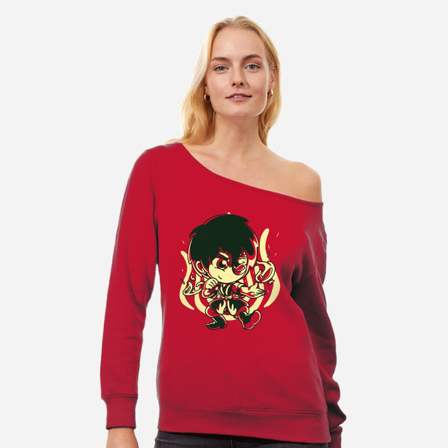 Cute Firebender-womens off shoulder sweatshirt-estudiofitas