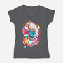 The Human And The Cat-womens v-neck tee-Bruno Mota