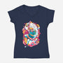 The Human And The Cat-womens v-neck tee-Bruno Mota
