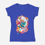 The Human And The Cat-womens v-neck tee-Bruno Mota