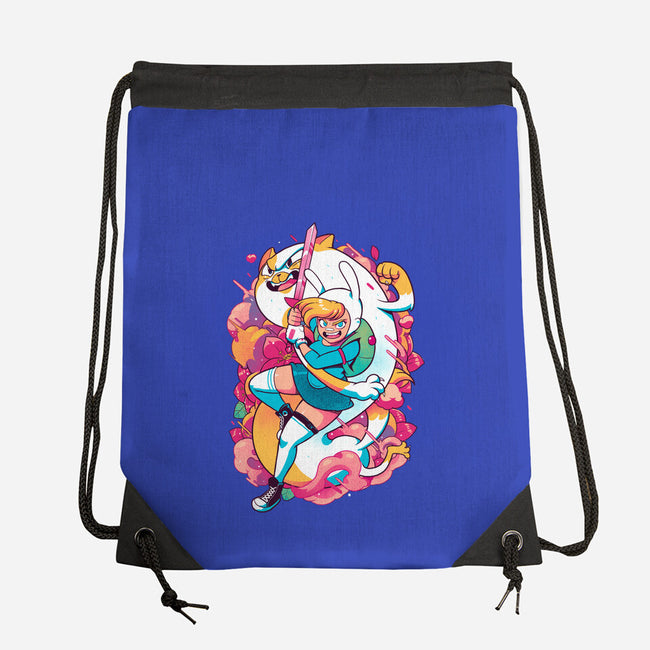 The Human And The Cat-none drawstring bag-Bruno Mota